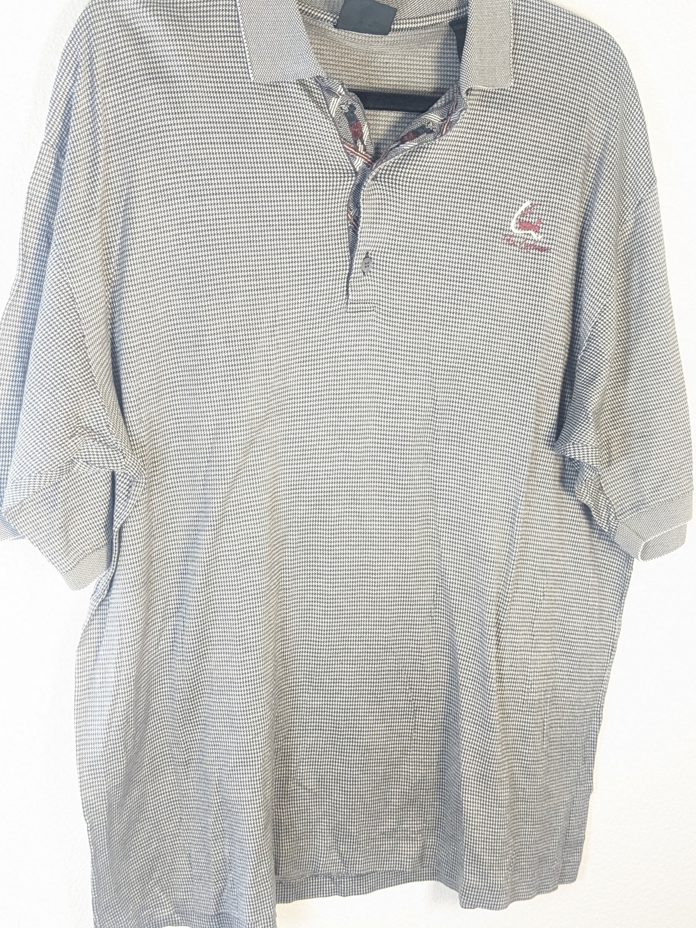 Bobby Jones Men’s XL Houndstooth Golf Polo Shirt Mercerized Cotton Made Italy
